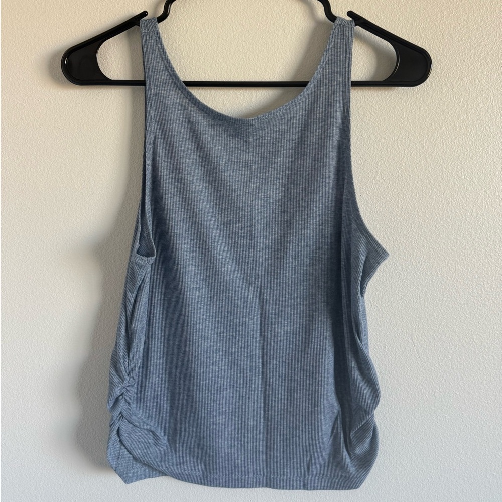 Nike Dri-Fit Cinch Sides Low Back Tank Top Heather Blue Sz M